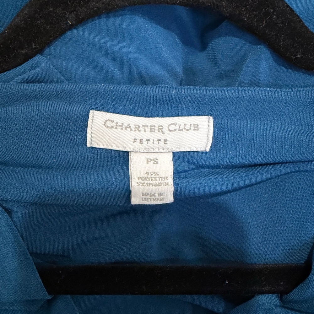 Charter Club Blue Faux Wrap Dress/ Petite Small - Picture 3 of 14